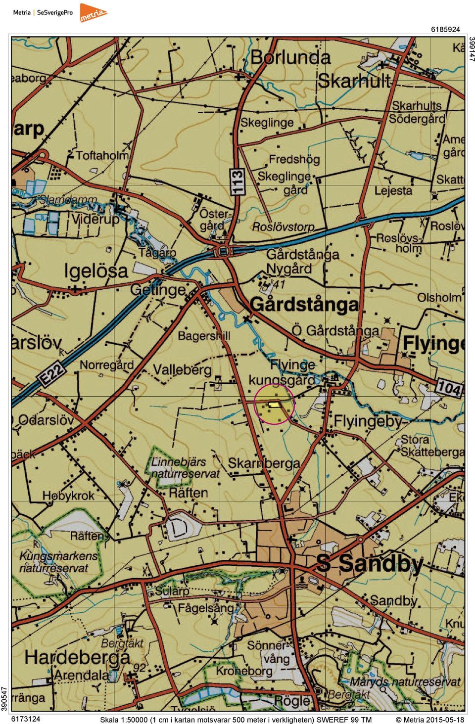 motsvarar 500 meter i