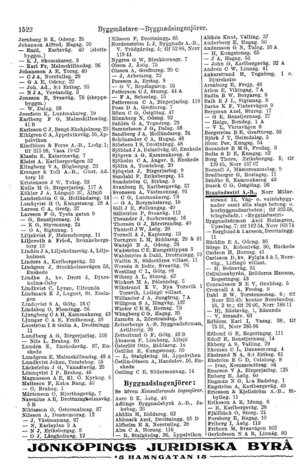 41B Karlsson C J, Bengt.Ekehjelrnsg. 23 Kihlgren C A, Äppelviksväg. 56, Äp pelviken Kindblom & Forss A.-B., Lodg.1; tu 31598, Vasa 1962 Klasen K, Katarinaväg.