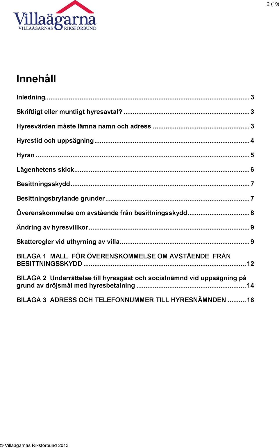 Uthyrning Av Villa For Bostadsandamal Hyreslagen Pdf Gratis