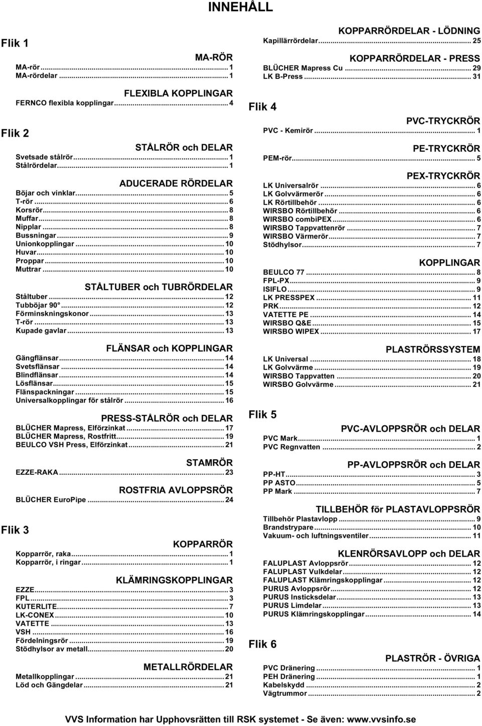 .. 10 STÅLTUBER och TUBRÖRDELAR Ståltuber... 12 Tubböjar 90... 12 Förminskningskonor... 13 T-rör... 13 Kupade gavlar... 13 FLÄNSAR och KOPPLINGAR Gängflänsar... 14 Svetsflänsar... 14 Blindflänsar.