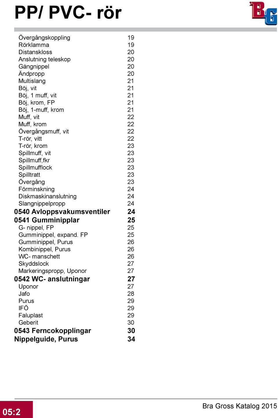 24 Diskmaskinanslutning 24 Slangnippelpropp 24 0540 Avloppsvakumsventiler 24 0541 Gumminipplar 25 G- nippel, FP 25 Gumminippel, expand.