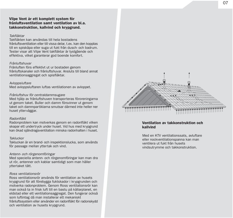 Tester visar att Vilpe Vent takfläktar är tystgående och effektiva, vilket garanterar god boende komfort.