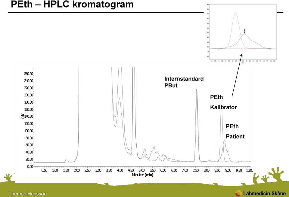 220,00 Internstandard PBut 200,00 180,00 160,00 PEth Kalibrator 140,00 120,00 100,00 80,00 PEth Patient 60,00 40,00