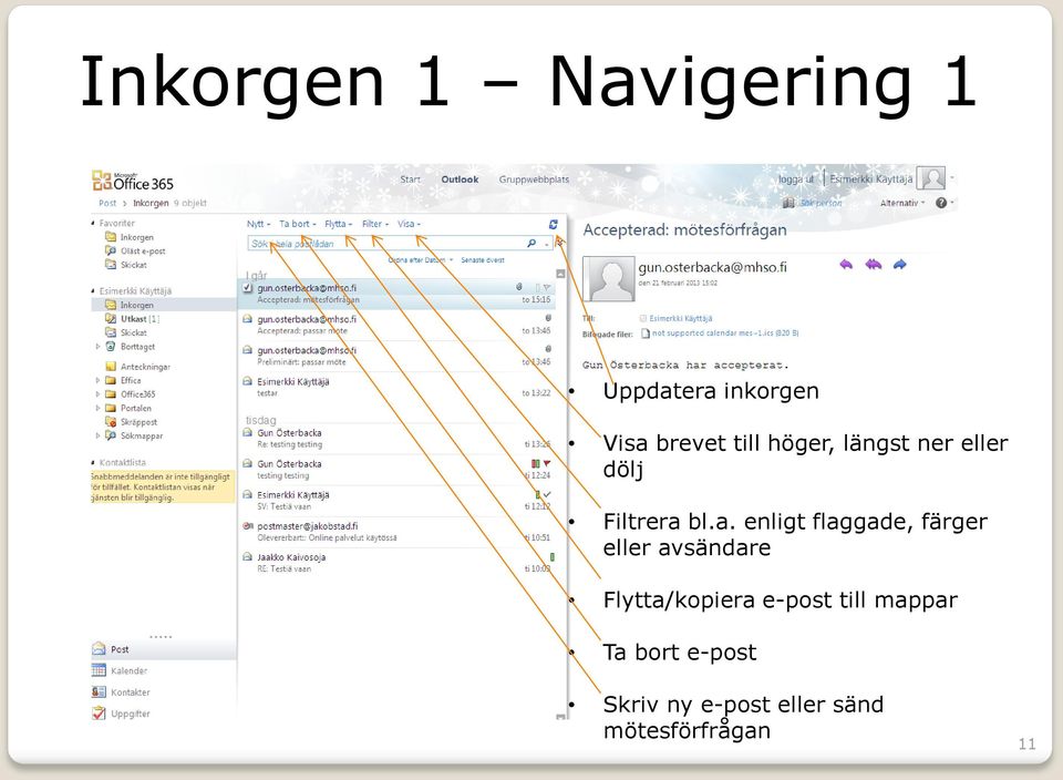 bl.a. enligt flaggade, färger eller avsändare
