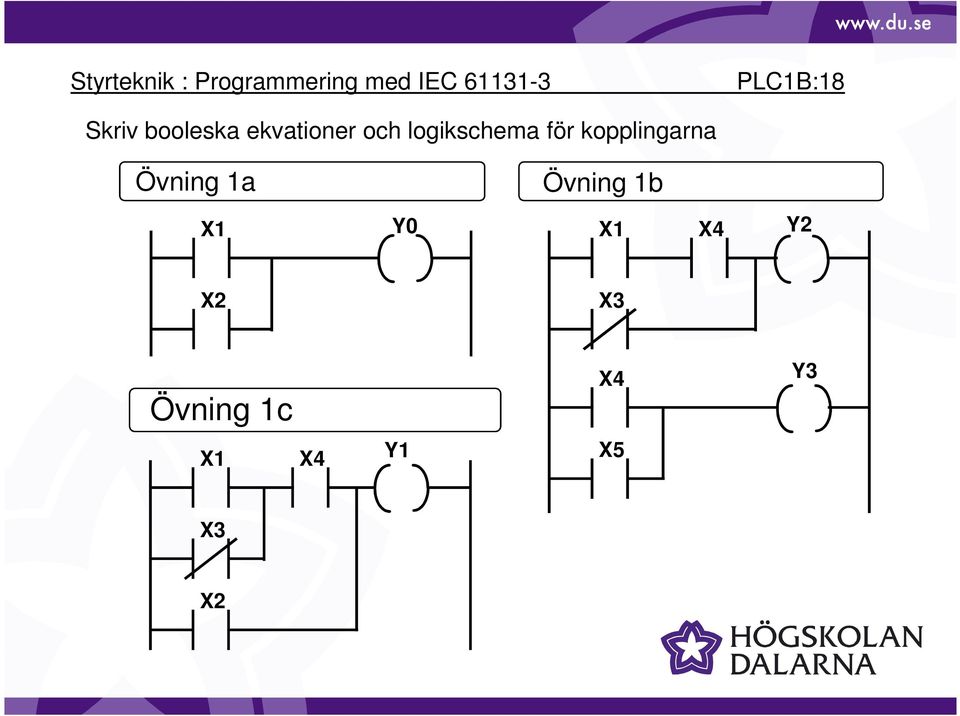 kopplingarna Övning 1a Övning 1b