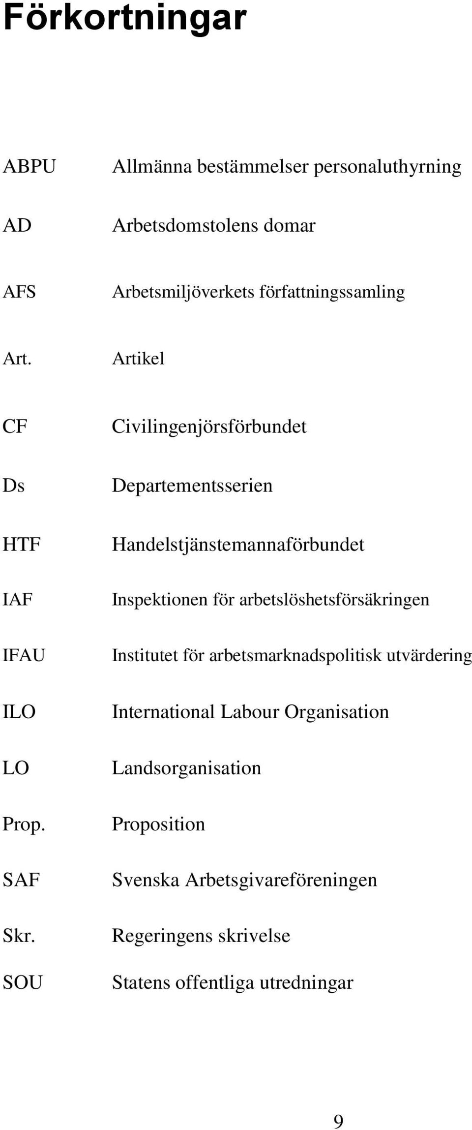 Artikel CF Civilingenjörsförbundet Ds Departementsserien HTF IAF Handelstjänstemannaförbundet Inspektionen för