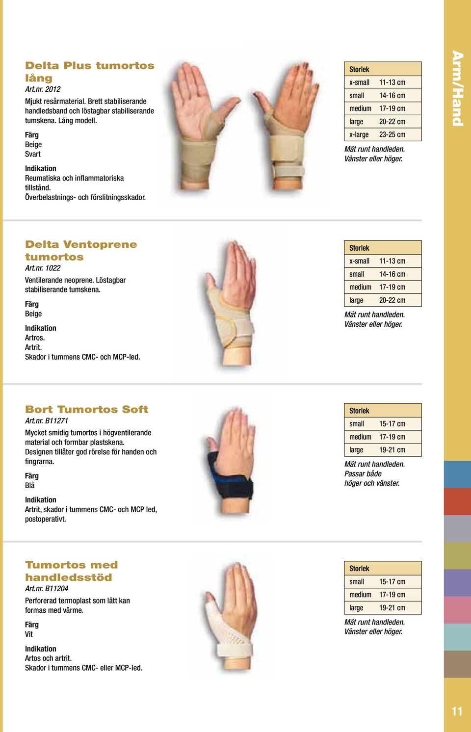 Arm/Hand Delta Ventoprene tumortos Art.nr. 1022 Ventilerande neoprene. Löstagbar stabiliserande tumskena. Beige Artros. Artrit. Skador i tummens CMC- och MCP-led.