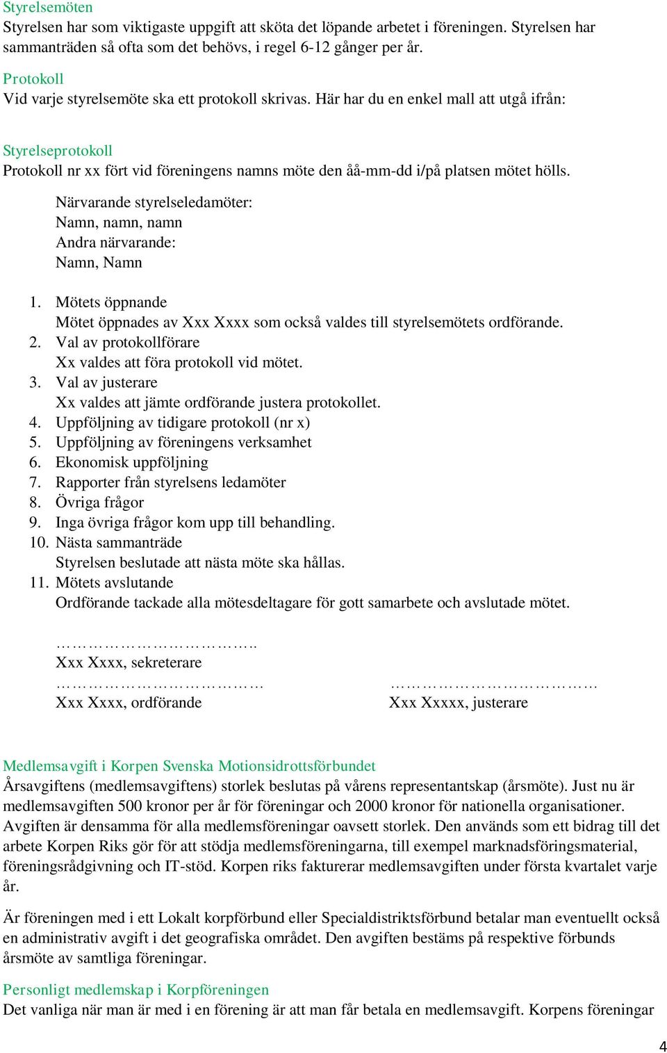 Enkla Tips Och Mallar Som Underlattar Styrelsearbetet Pdf Free