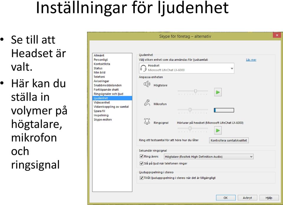 på högtalare, mikrofon och