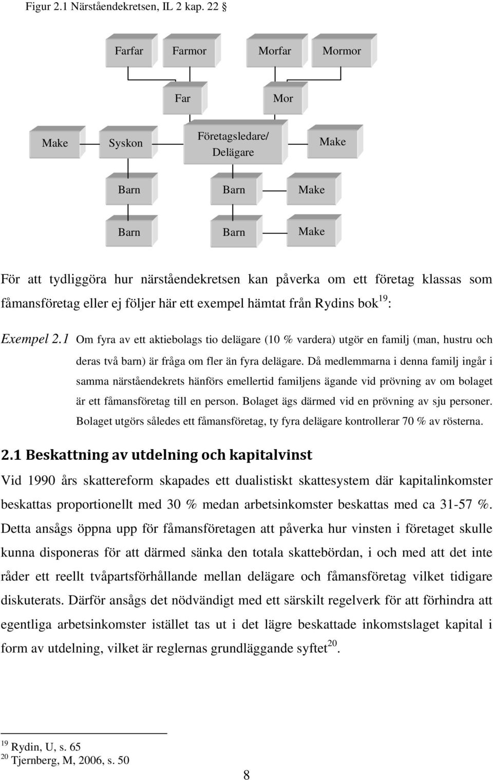 fåmansföretag eller ej följer här ett exempel hämtat från Rydins bok 19 : Exempel 2.