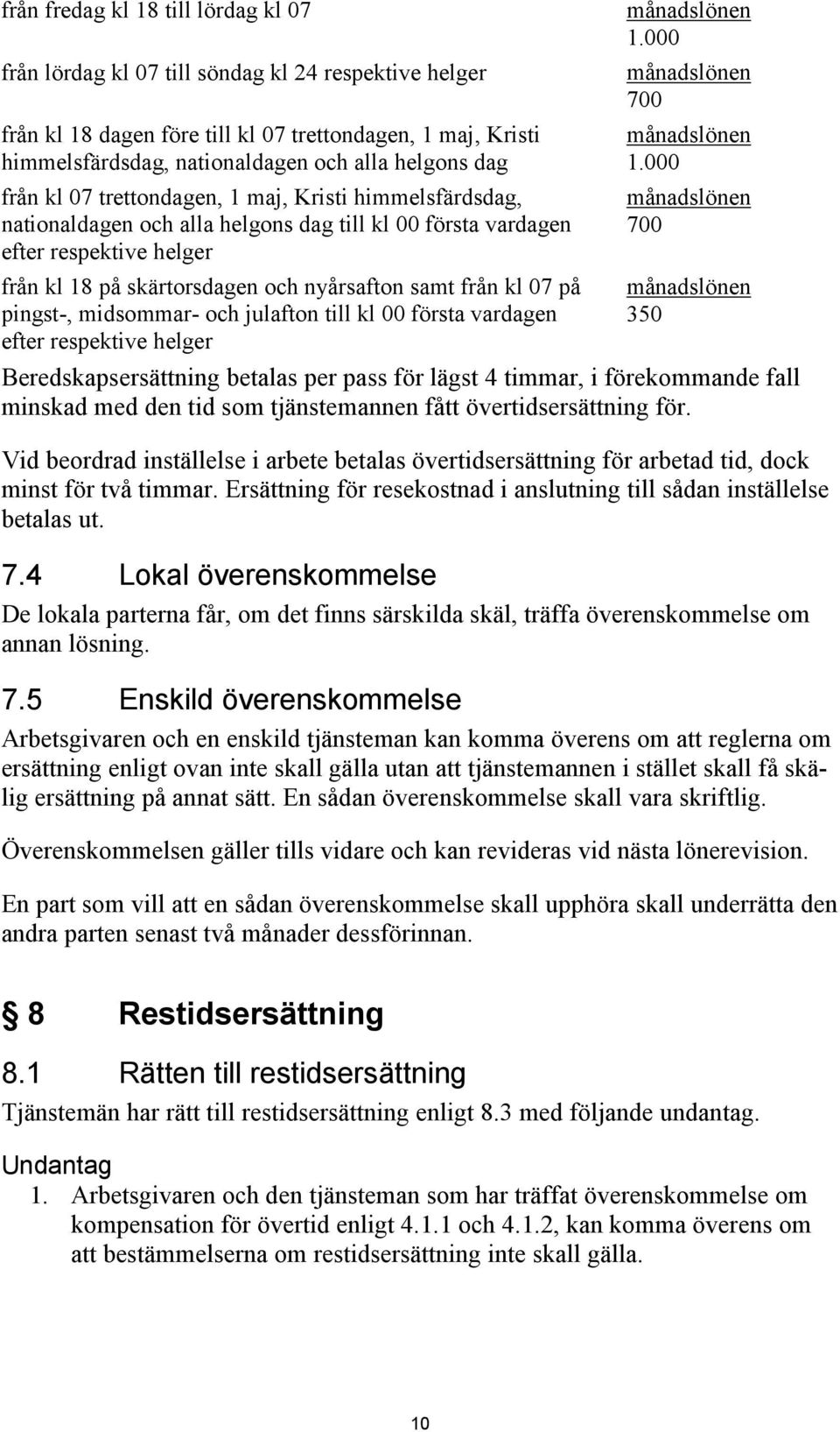 kl 07 på pingst-, midsommar- och julafton till kl 00 första vardagen efter respektive helger 1.000 700 1.