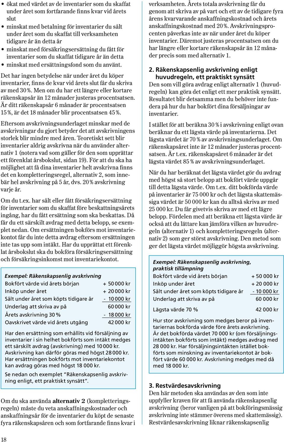 Det har ingen betydelse när under året du köper inven tarier, finns de kvar vid årets slut får du skriva av med 30 %.