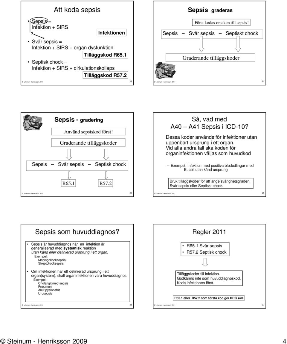 2 Så, vad med A40 A41 Sepsis i ICD-10? Dessa koder används för infektioner utan uppenbart ursprung i ett organ.