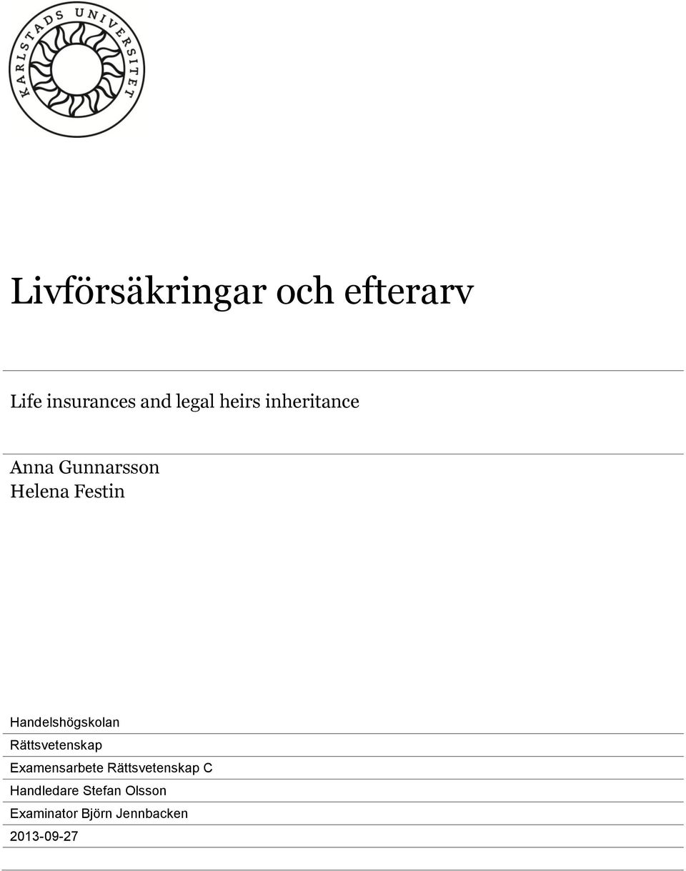 Handelshögskolan Rättsvetenskap Examensarbete