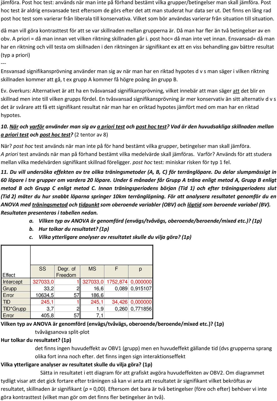 Vilket som bör användas varierar från situation till situation. då man vill göra kontrasttest för att se var skillnaden mellan grupperna är. Då man har fler än två betingelser av en obv.