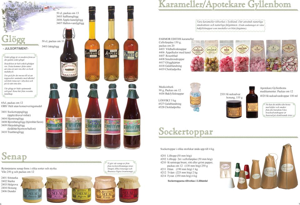 FARMOR EDITHS karameller Cellofanpåse 150 g, packas om 20 4403 Vildhallonknappar 4406 Äppelkulor med kanel 4407 Rosenblad 4408 Smultrondroppar 4417 Glögghjärtan 4418 Galablandning 4419 Chokladpolka