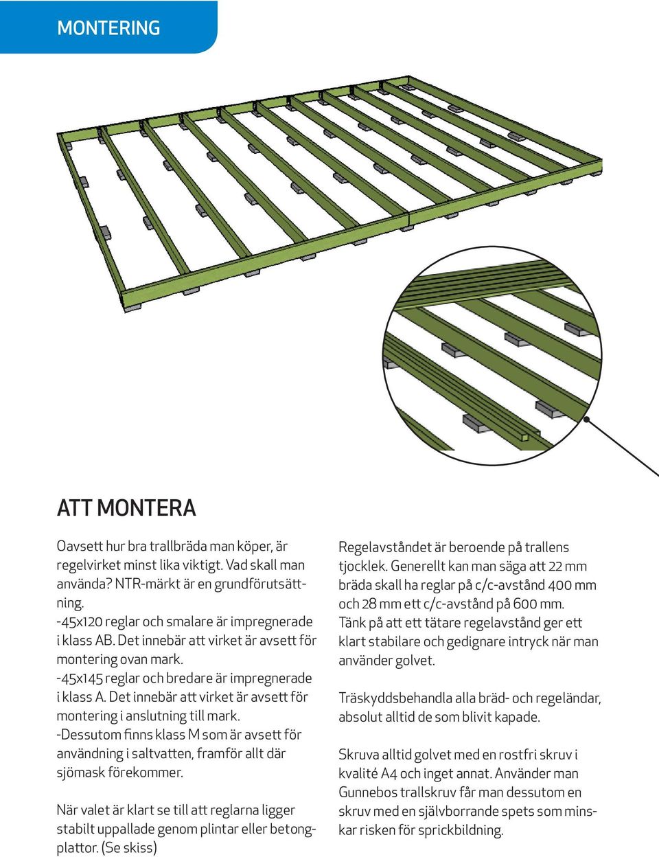 Det innebär att virket är avsett för montering i anslutning till mark. -Dessutom finns klass M som är avsett för användning i saltvatten, framför allt där sjömask förekommer.