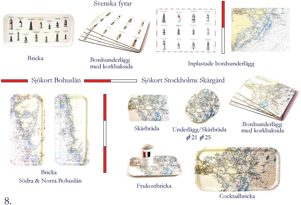 Skärgård Skärbräda Underlägg/Skärbräda f 21 f 25 Bordsunderlägg
