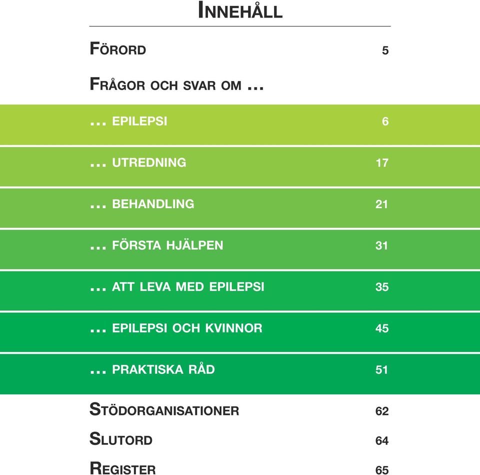 att leva med epilepsi 35 epilepsi och kvinnor 45 praktiska råd 51