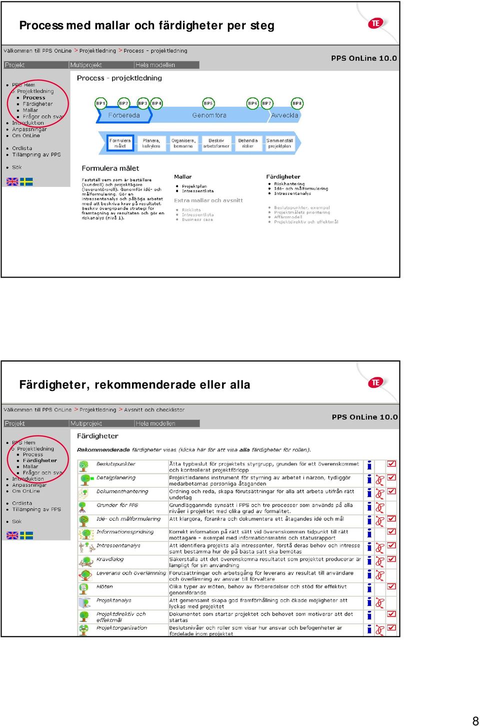 presentation Page 15 Färdigheter, rekommenderade