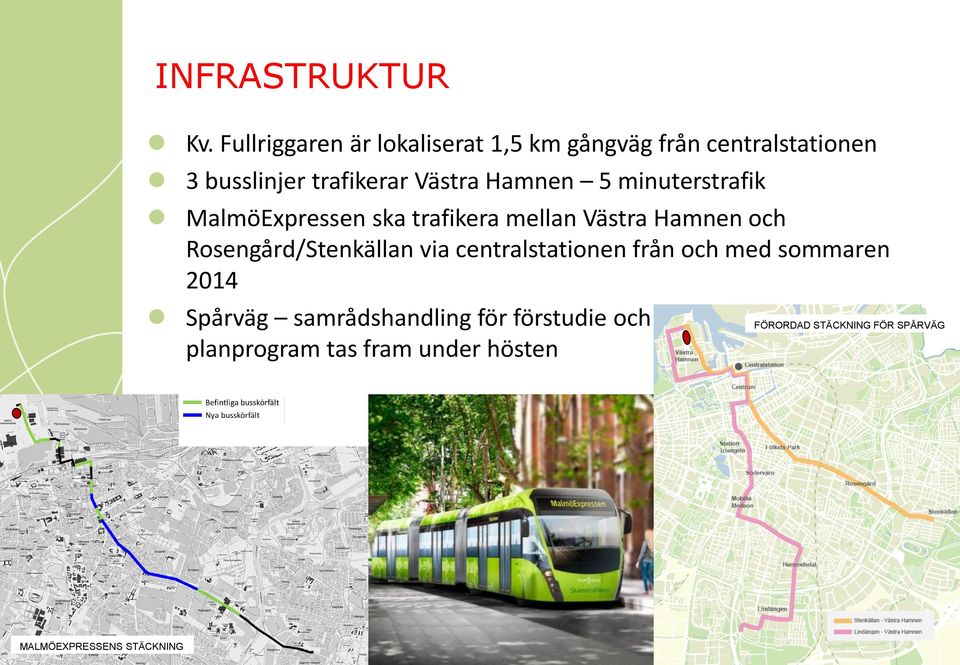 Hamnen 5 minuterstrafik MalmöExpressen ska trafikera mellan Västra Hamnen och Rosengård/Stenkällan