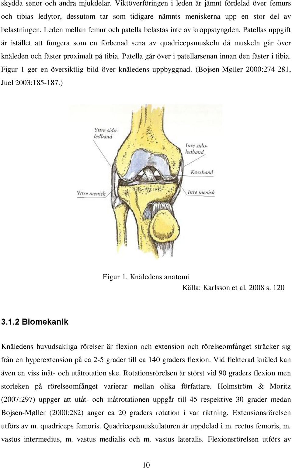 Patellas uppgift är istället att fungera som en förbenad sena av quadricepsmuskeln då muskeln går över knäleden och fäster proximalt på tibia.