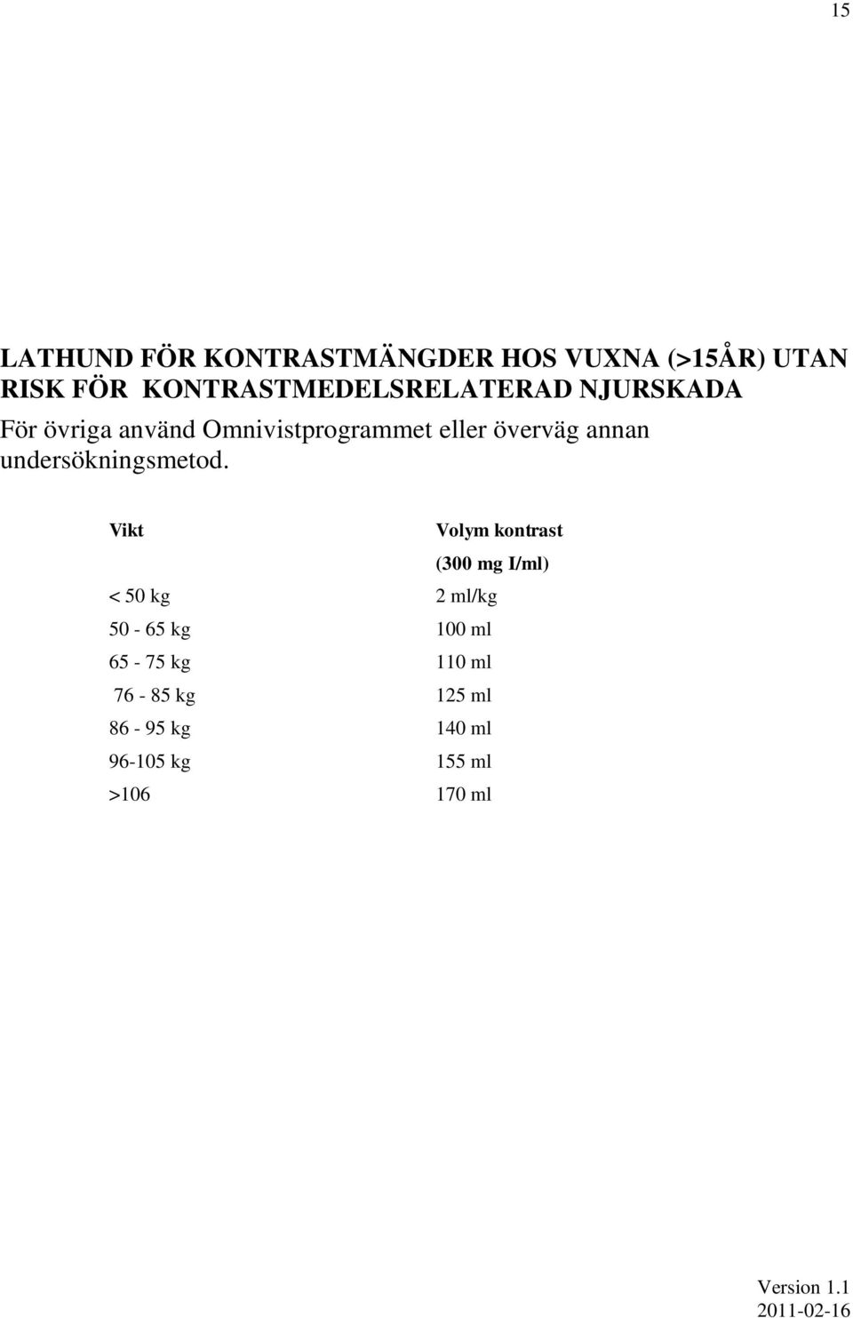 överväg annan undersökningsmetod.