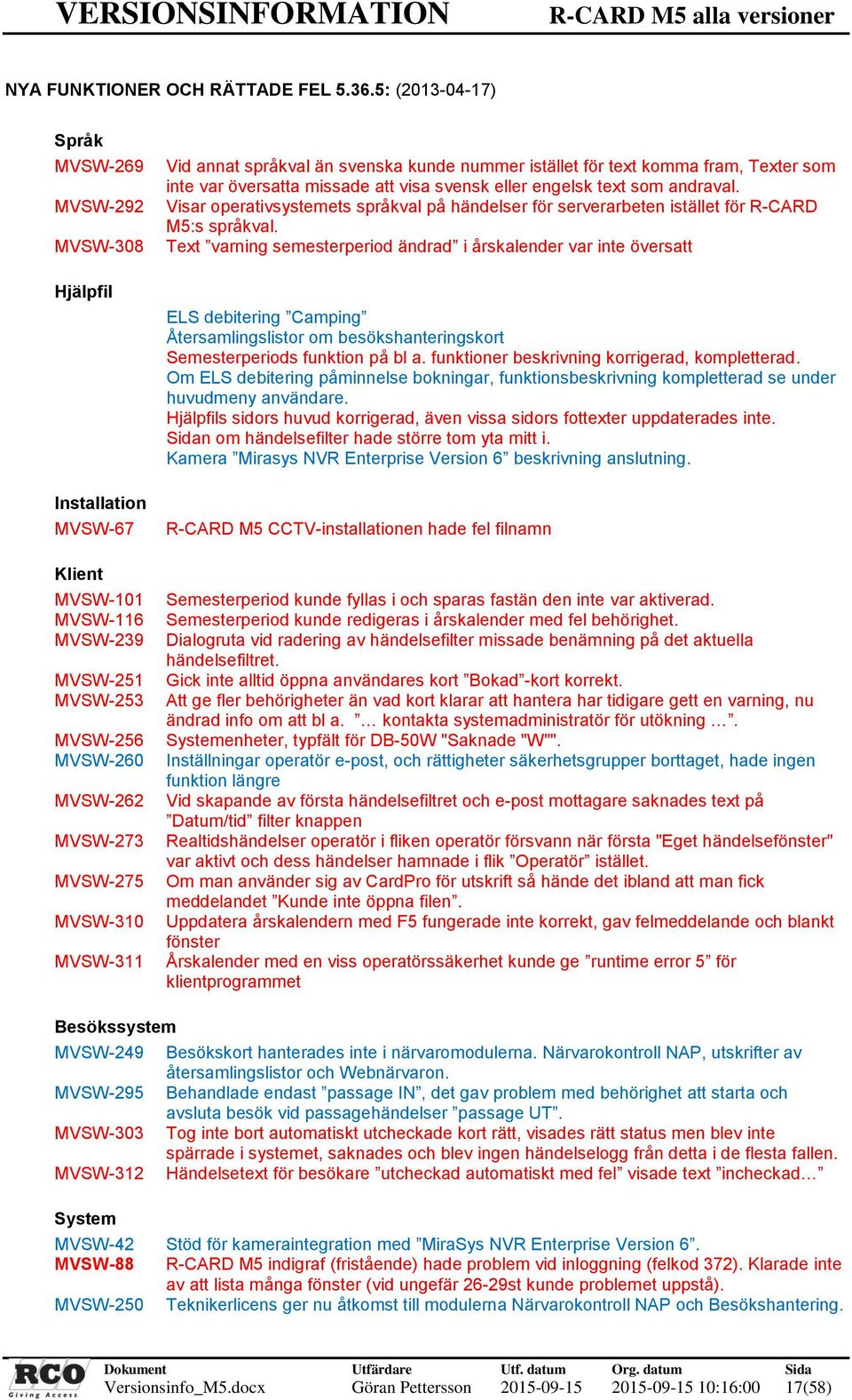 annat språkval än svenska kunde nummer istället för text komma fram, Texter som inte var översatta missade att visa svensk eller engelsk text som andraval.