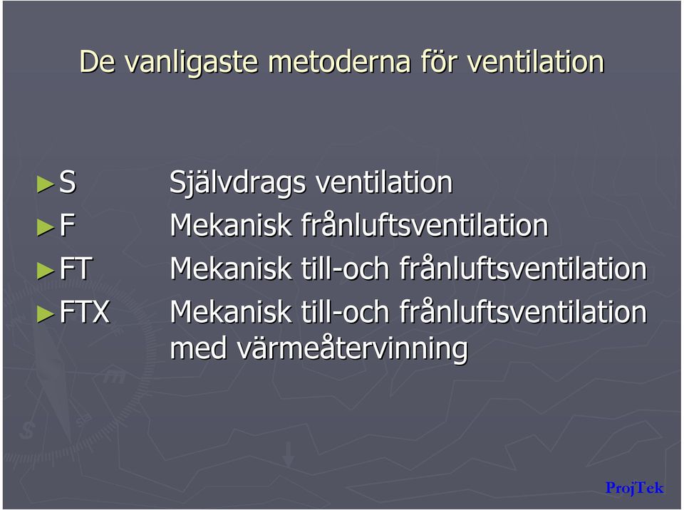 frånluftsventilation Mekanisk till-och