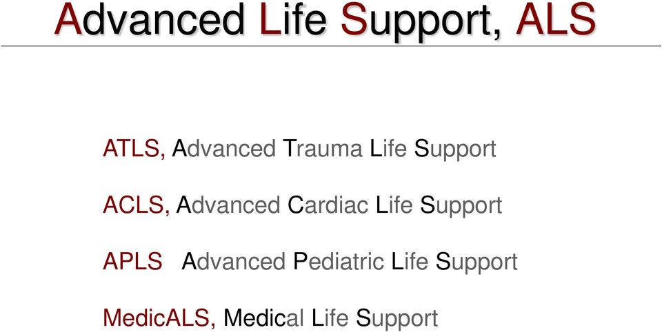 Cardiac Life Support APLS Advanced