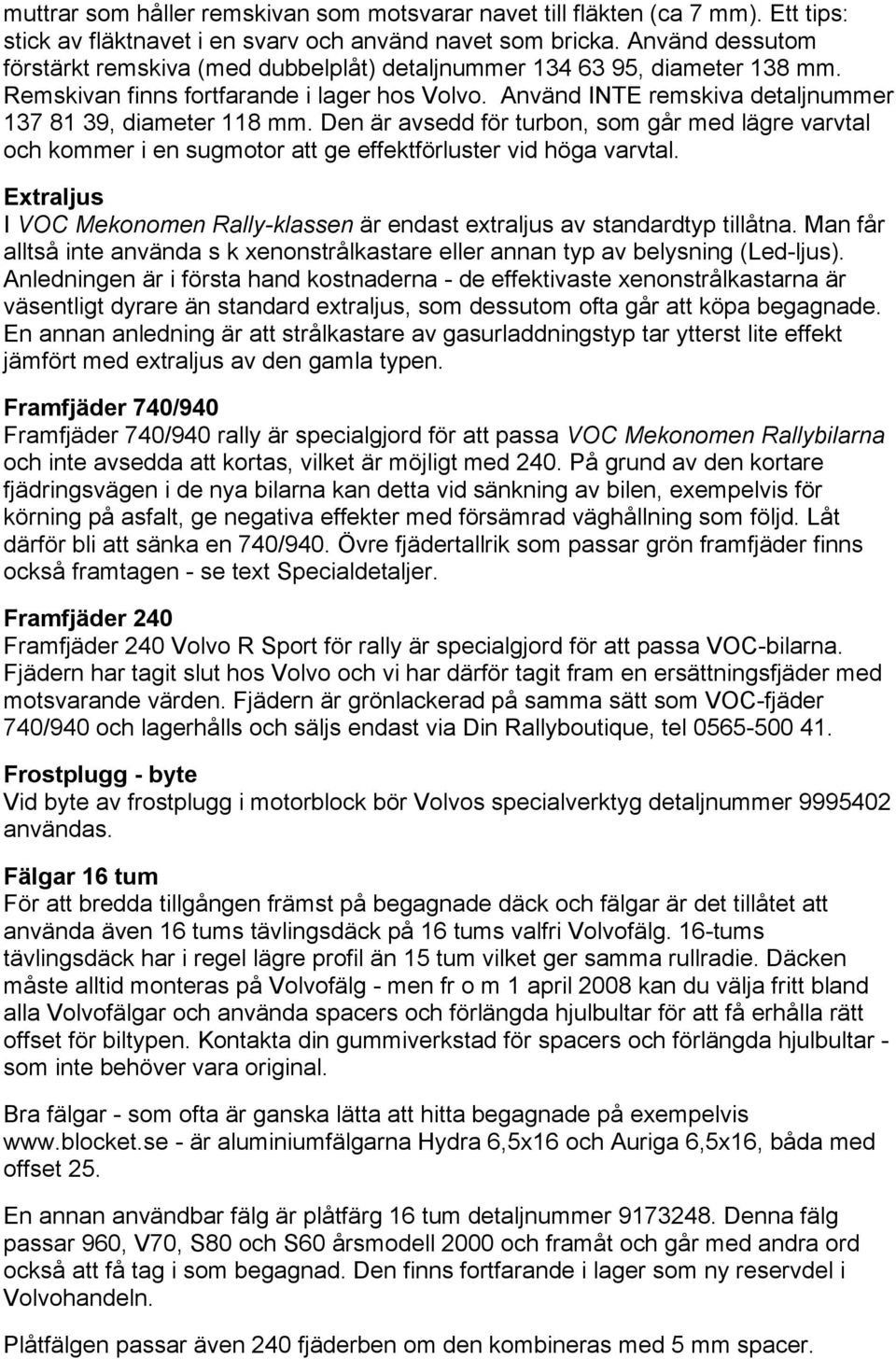 VOC Mekonomen Rally. Råd och tips - PDF Free Download