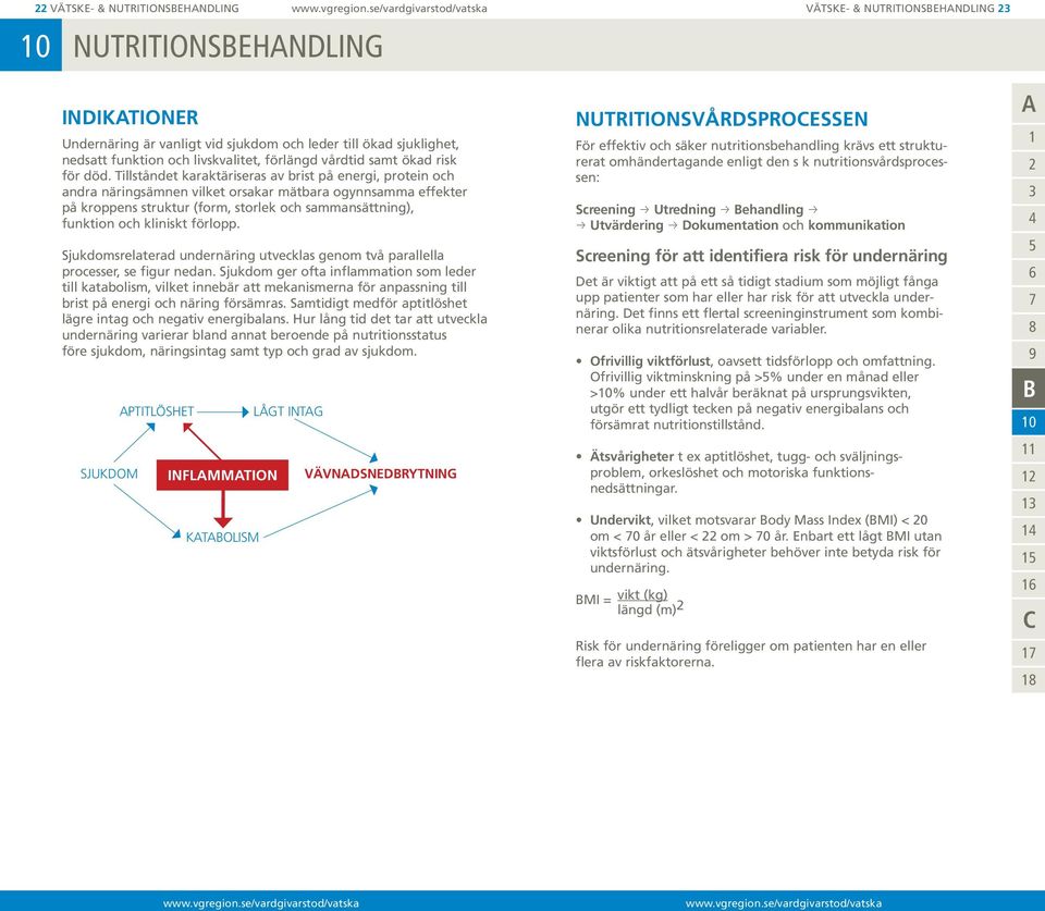 Tillståndet karaktäriseras av brist på energi, protein och andra näringsämnen vilket orsakar mätbara ogynnsamma effekter på kroppens struktur (form, storlek och sammansättning), funktion och kliniskt