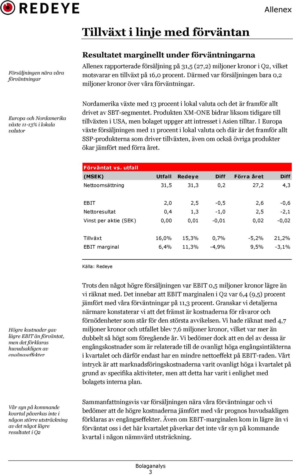 Europa och Nordamerika växte 11-13% i lokala valutor Nordamerika växte med 13 procent i lokal valuta och det är framför allt drivet av SBT-segmentet.