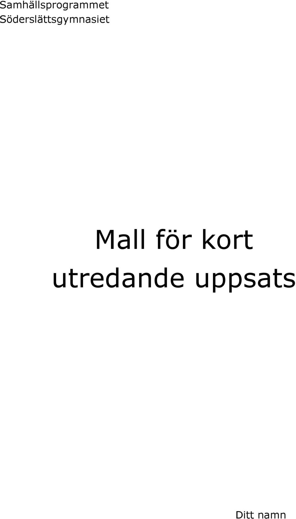 Mall för kort