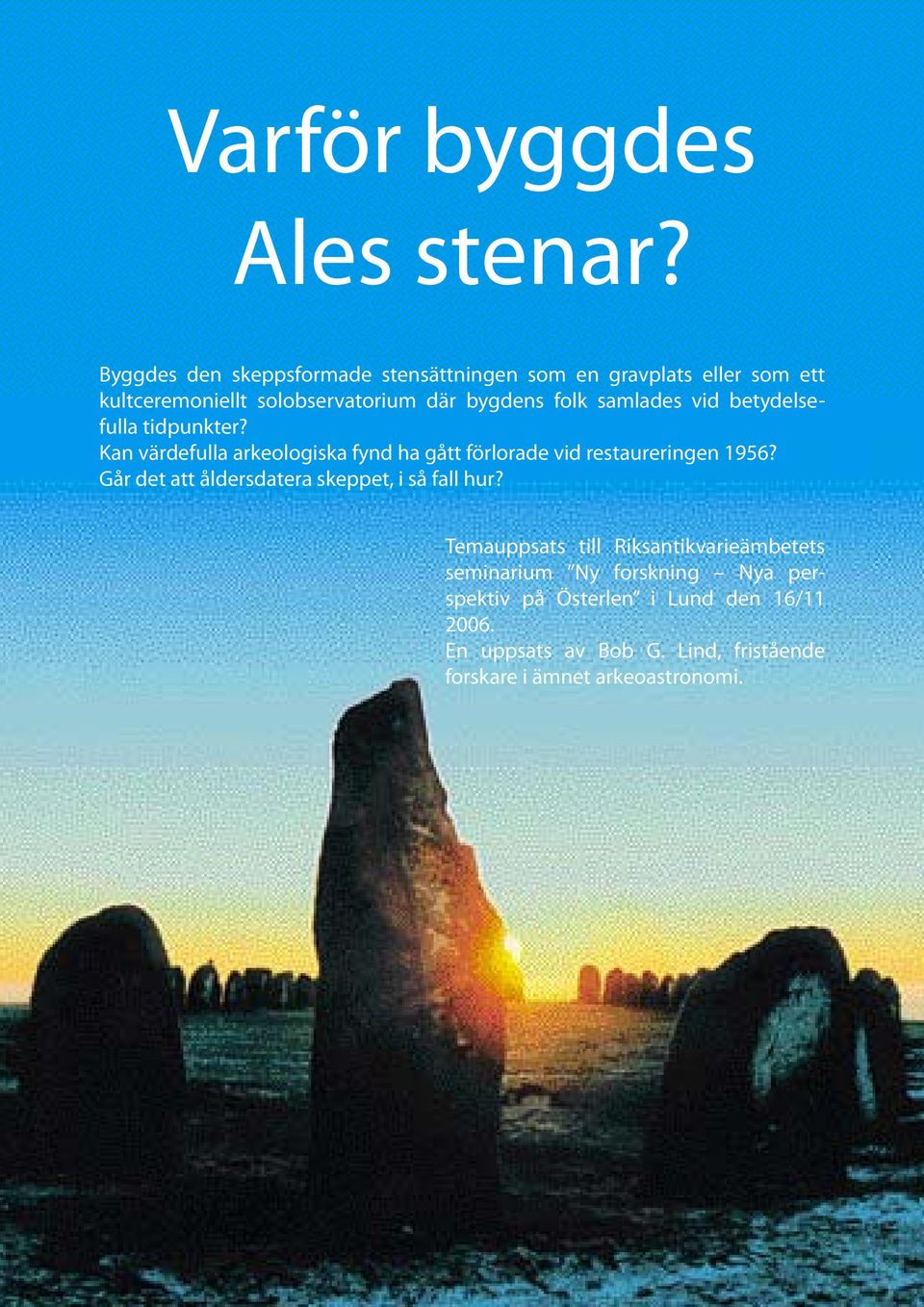 Varför byggdes Ales stenar? - PDF Gratis nedladdning