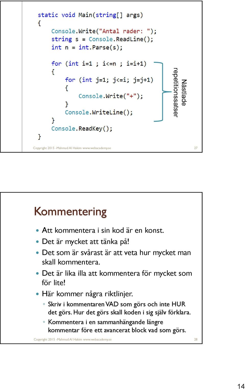 Det är lika illa att kommentera för mycket som för lite! Här kommer några riktlinjer.