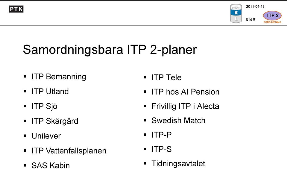 Vattenfallsplanen SAS Kabin ITP Tele ITP hos AI Pension