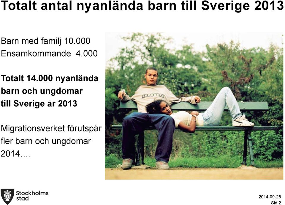 000 nyanlända barn och ungdomar till Sverige år 2013