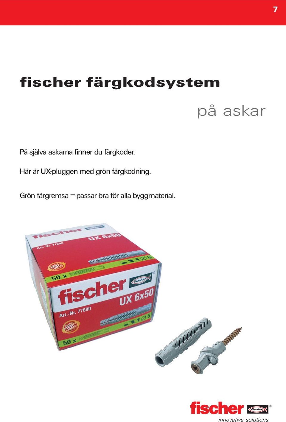 Här är UX-pluggen med grön färgkodning.