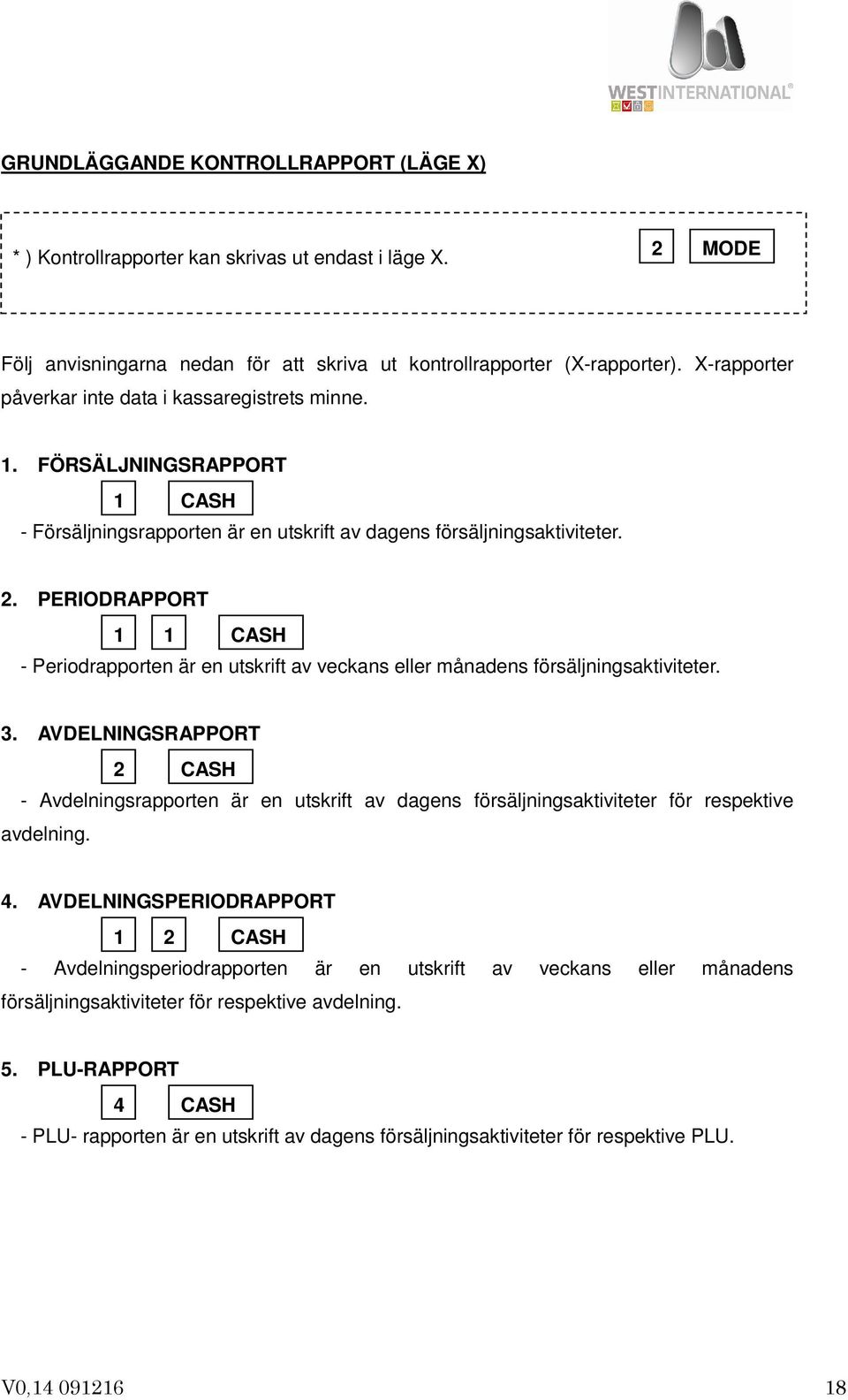 PERIODRAPPORT 1 1 CASH - Periodrapporten är en utskrift av veckans eller månadens försäljningsaktiviteter. 3.