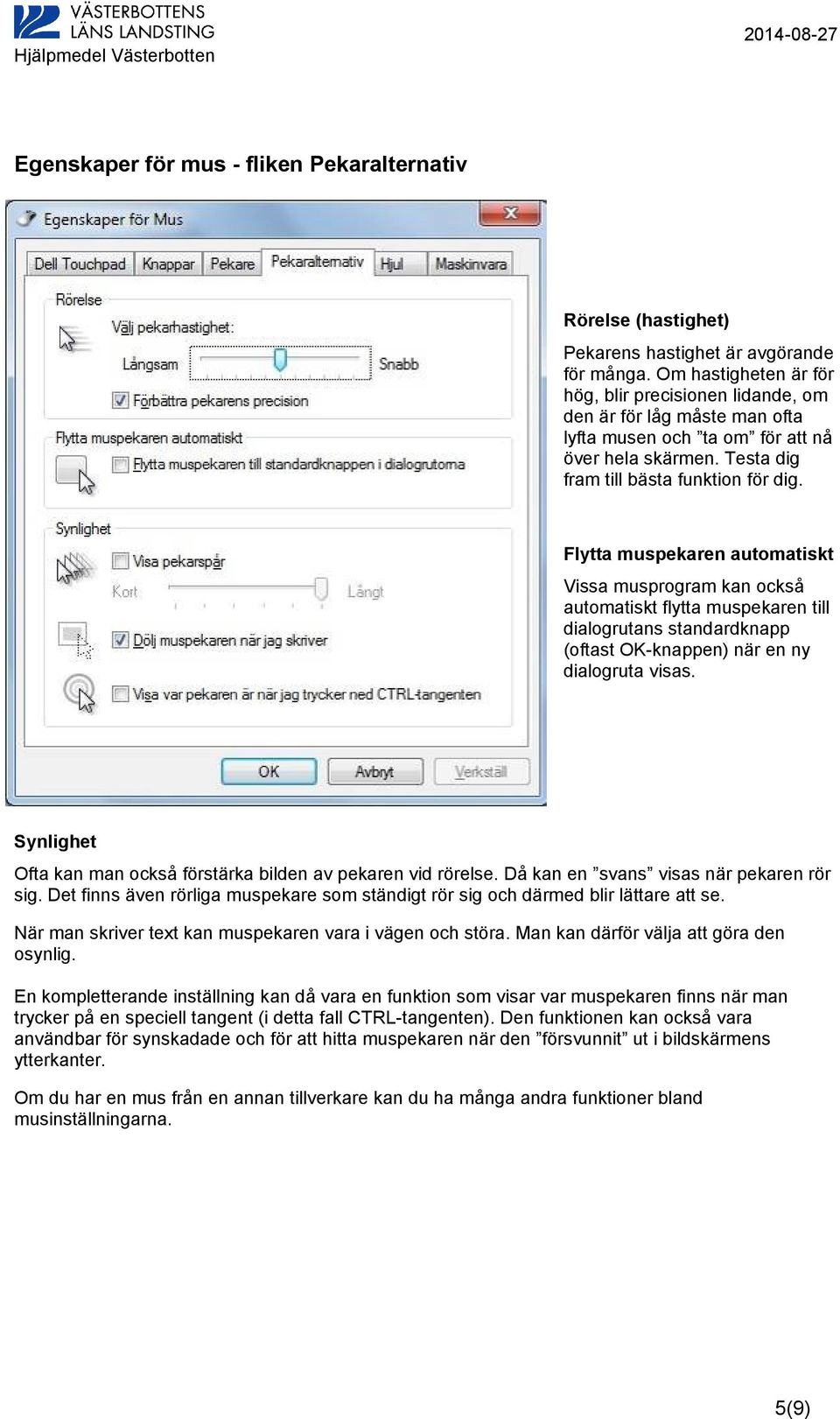 Inställningar för mus och tangentbord i Windows 7 - PDF Free Download