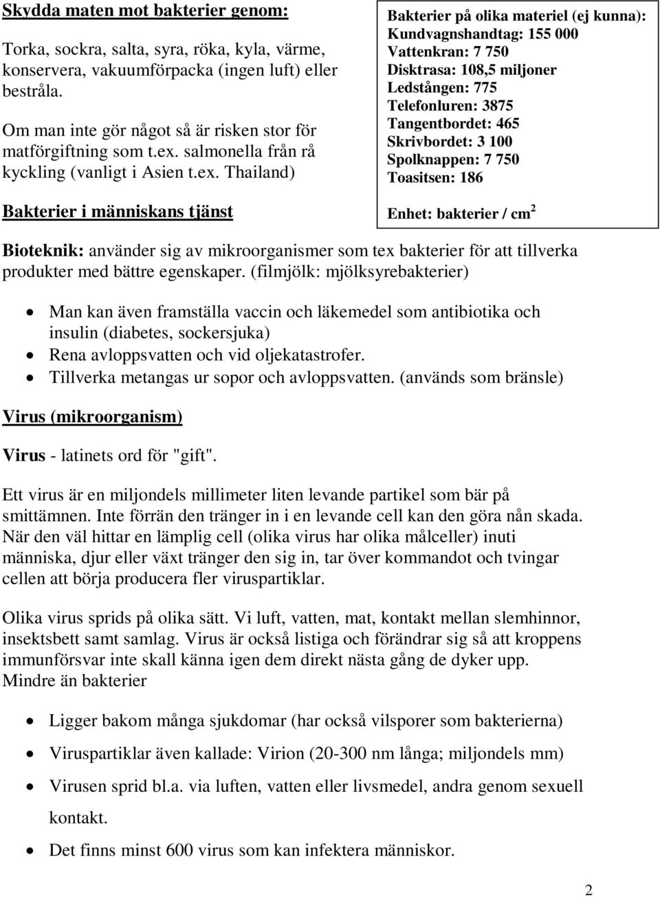 salmonella från rå kyckling (vanligt i Asien t.ex.