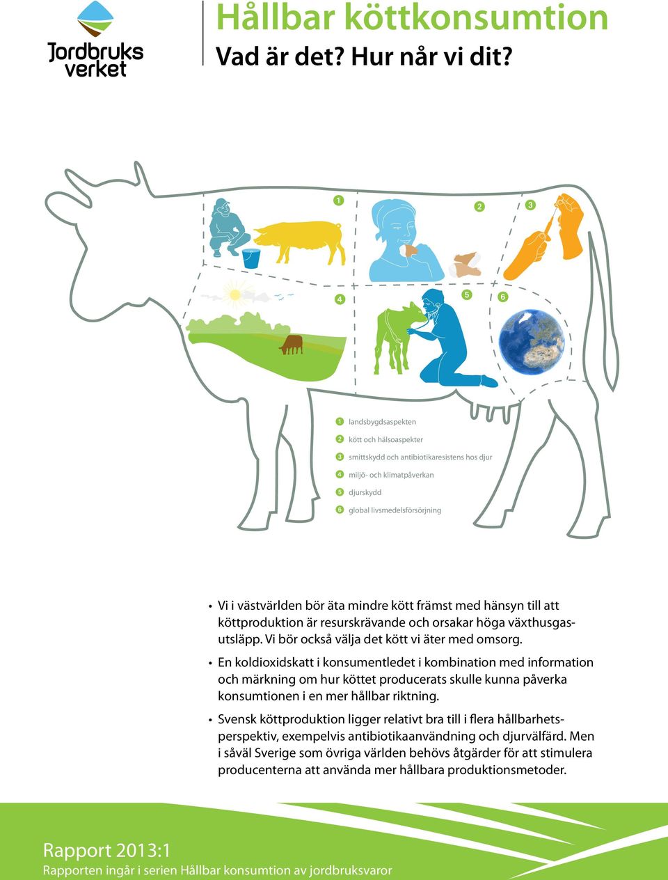 hänsyn till att köttproduktion är resurskrävande och orsakar höga växthusgasutsläpp. Vi bör också välja det kött vi äter med omsorg.