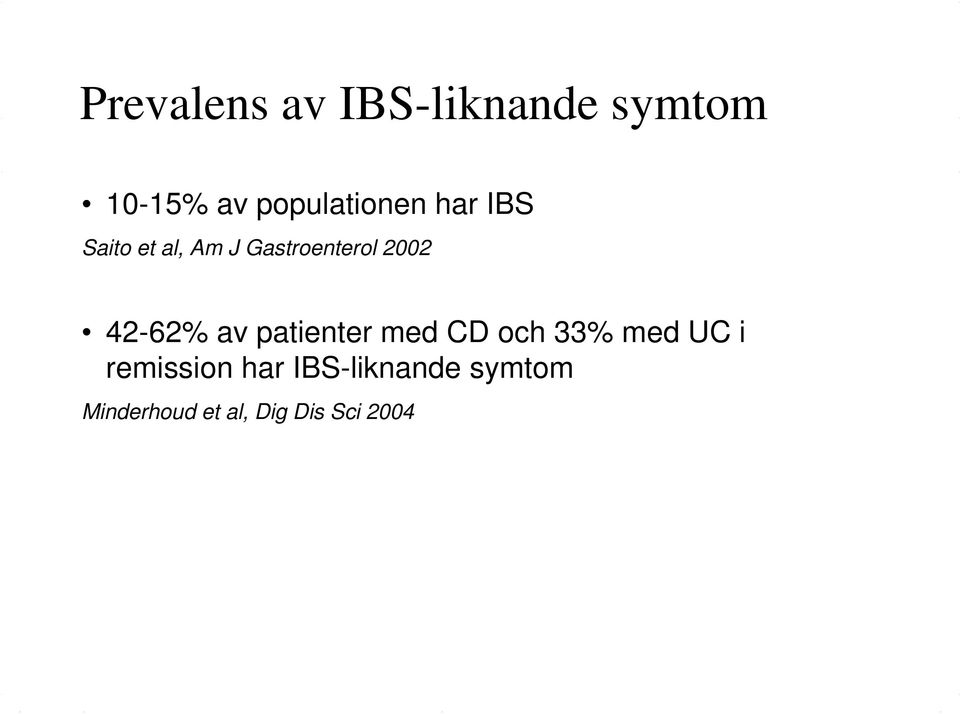 2002 42-62% av patienter med CD och 33% med UC i