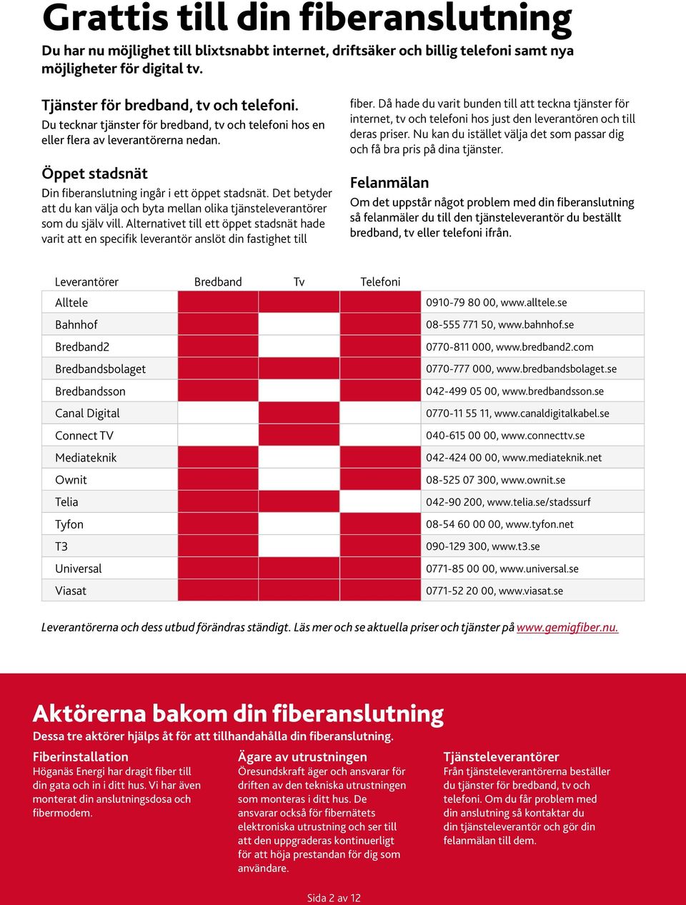 Det betyder att du kan välja och byta mellan olika tjänsteleverantörer som du själv vill. Alternativet till ett öppet stadsnät hade varit att en specifik leverantör anslöt din fastighet till fiber.