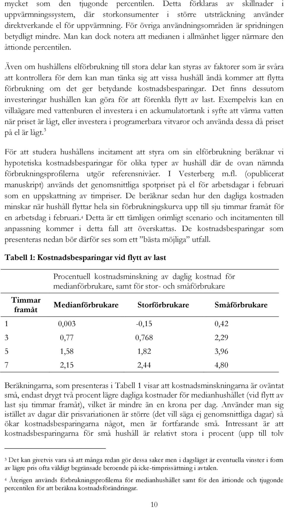 Även om hushållens elförbrukning till stora delar kan styras av faktorer som är svåra att kontrollera för dem kan man tänka sig att vissa hushåll ändå kommer att flytta förbrukning om det ger