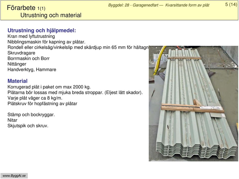 Skruvdragare Borrmaskin och Borr Nittänger Handverktyg, Hammare Material Korrugerad plåt i paket om max 2000 kg.