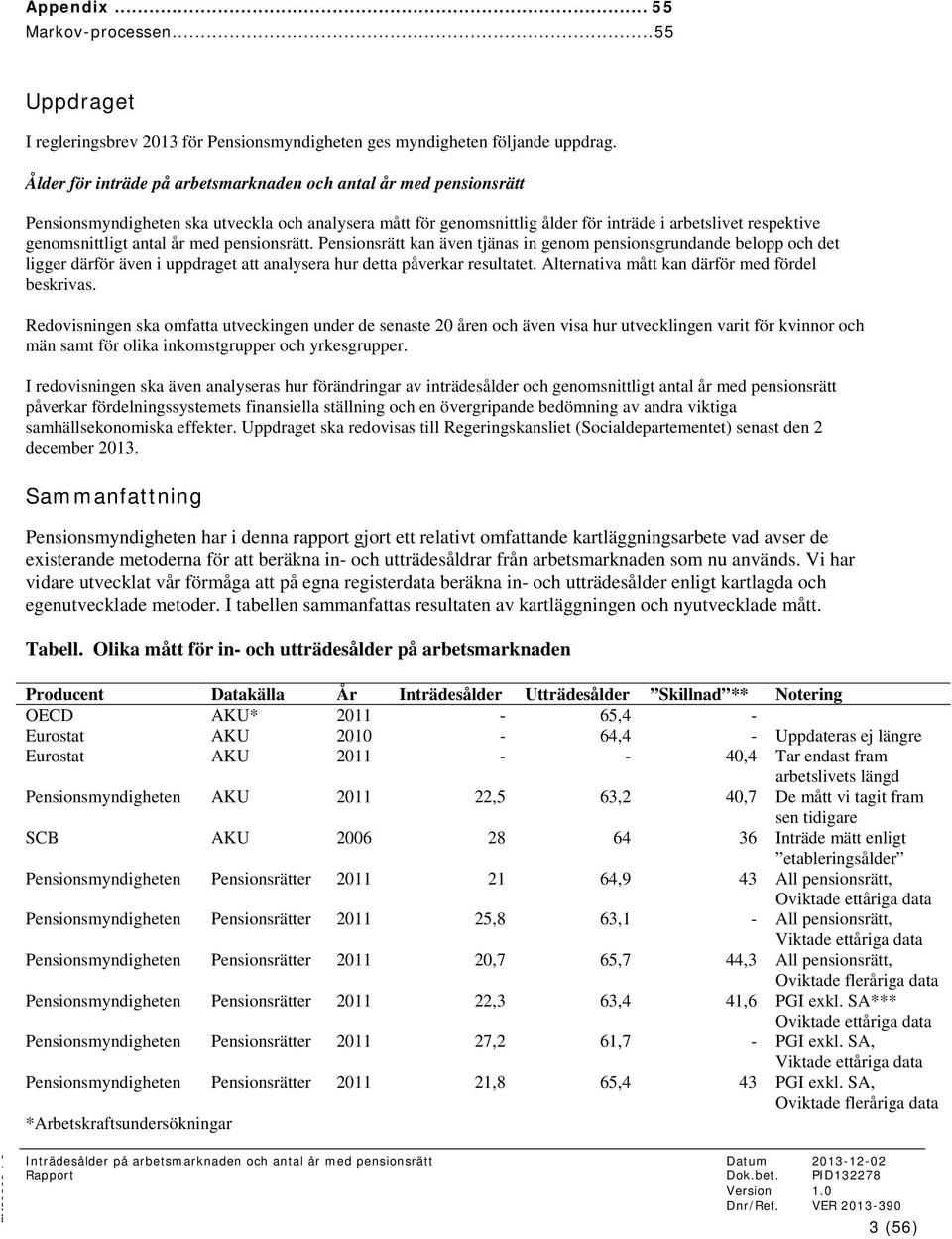 antal år med pensionsrätt. Pensionsrätt kan även tjänas in genom pensionsgrundande belopp och det ligger därför även i uppdraget att analysera hur detta påverkar resultatet.