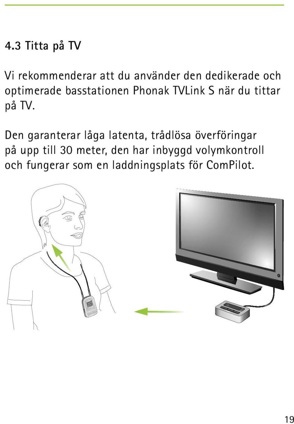 optimerade basstationen Phonak TVLink S när du tittar på TV.