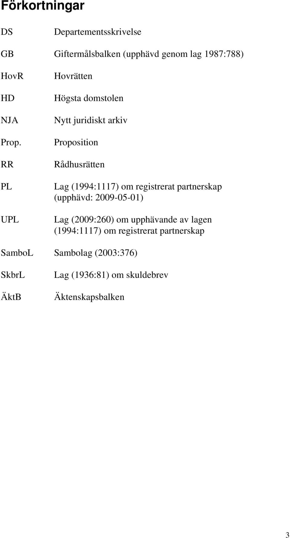 (1994:1117) om registrerat partnerskap (upphävd: 2009-05-01) Lag (2009:260) om upphävande av lagen